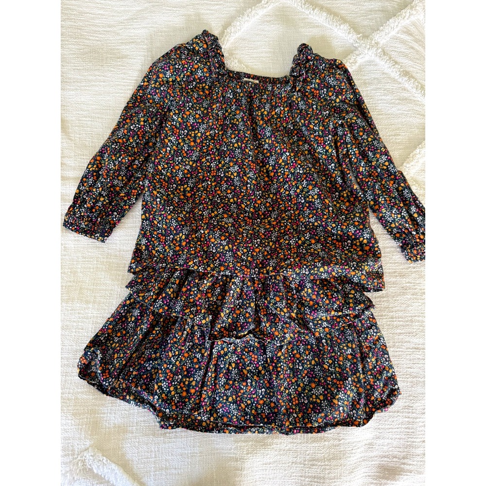 J.Crew Factory Crewcuts Girls Ditsy Floral Top Skirt 2 Pc Set Size 6-7 BS101